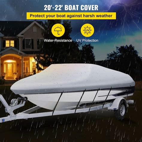 VEVOR 20-22 FT V Hull Boat Cover, 210D Oxford Fabric in the Boat Covers & Bimini Tops department ...