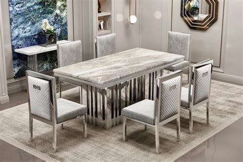 White marble dining table | White Marble Dining Set