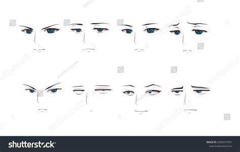 Anime Manga Expressions Eyes Set Boy Stock Vector (Royalty Free) 2000419781 | Shutterstock