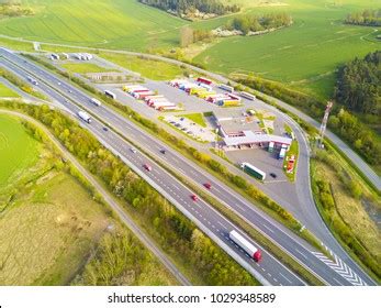 Aerial View Highway Rest Area Restaurant Stock Photo 1029348589 ...