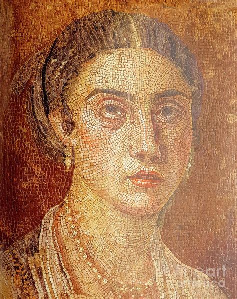 PORTRAIT OF A WOMAN ROMAN FLOOR MOSAIC, 1st Century Pompeii Painting by ...