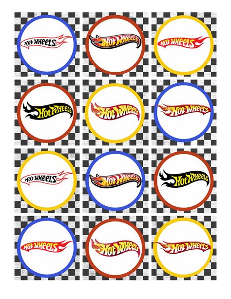 Mattel Hot Wheels Assorted Logos Black and White Checkered Background ...