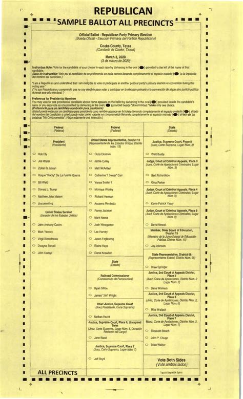 PDF: 2020 Republican Primary sample ballot for Cooke County ...