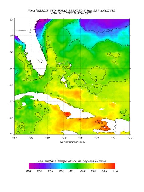 Sea Surface Temperature (SST) for Florida Coastal and Offshore Waters