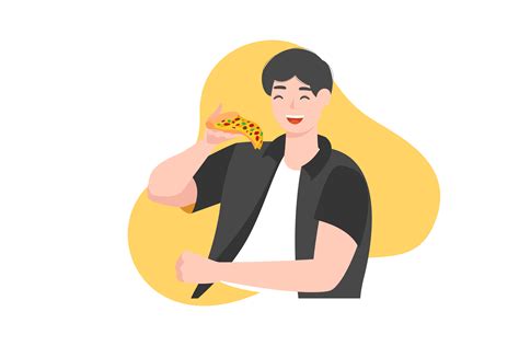 Illustration - Person Eating Pizza Graphic by Uppoint Design · Creative ...