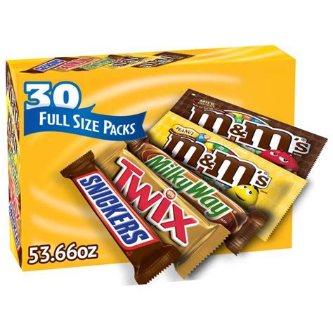 M&M'S, Snickers And More Chocolate Candy Bars, Variety Pack, 30 Ct - Costco Food Database