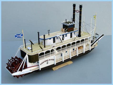 Western River Steamboat | Premium Paper Models | Paper models, Steam ...