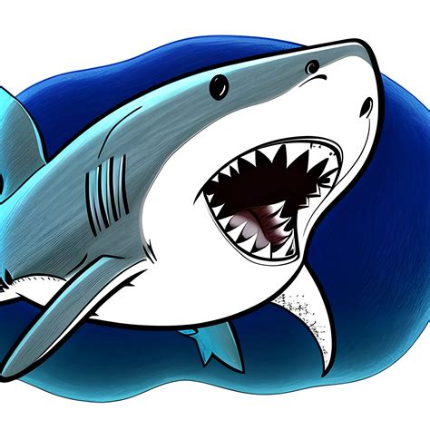 shark, Pencil Sketch, Cartoon, colored. - Arthub.ai
