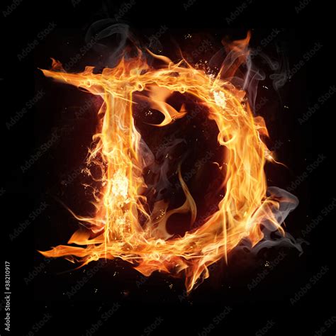 Fire alphabet letter "D" Stock Illustration | Adobe Stock