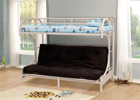 Twin/Futon "C" Style Metal Bunk Bed; White – Pacific Imports, Inc.