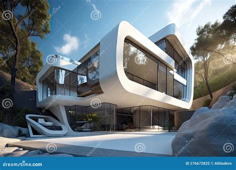 Futuristic and Conceptual House, with Modern Design Elements and Sleek Exterior Stock Photo ...