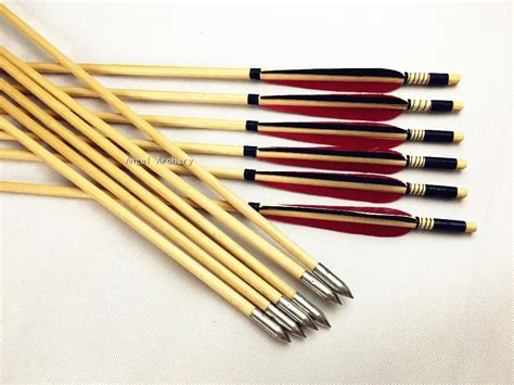 12PCS Traditional Hunting Wooden Arrow 11/32 Cedar Wood Arrows Archery Recurve bow Longbow-in ...