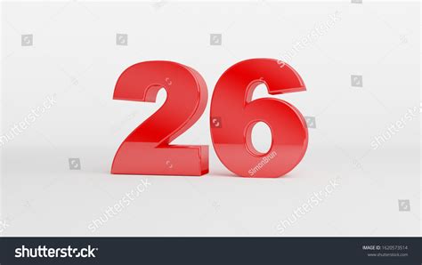 Number 26 Glossy Red Color On Stock Illustration 1620573514 | Shutterstock