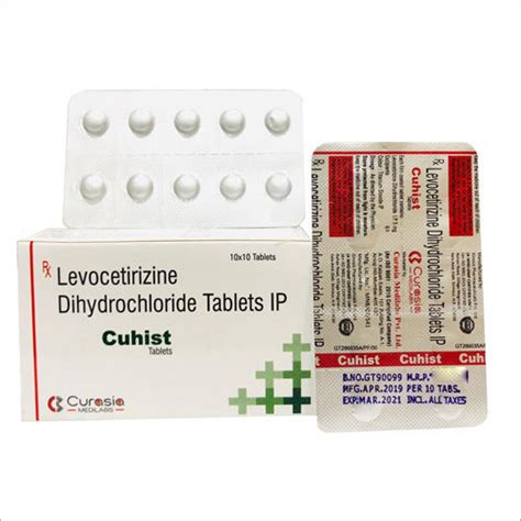 5mg Levocetirizine Dihydrochloride Tablets Ip at Best Price in Ambala | Curasia Medilabs Private ...