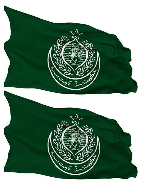 Government of Sindh Flag Waves Isolated in Plain and Bump Texture, with Transparent Background ...