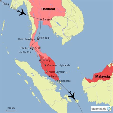 Singapore Malaysia Thailand Map