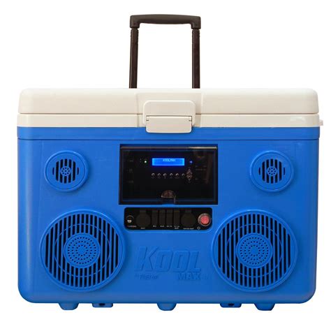 TUNES2GO KoolMAX 40 qt. Blue Wheeled Cooler, Bluetooth PA System and Power Station-CA-E065A ...