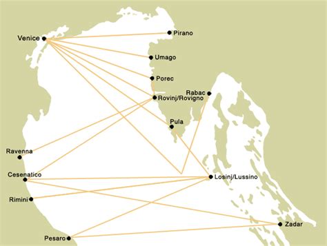 Ferry Map of North Adriatic