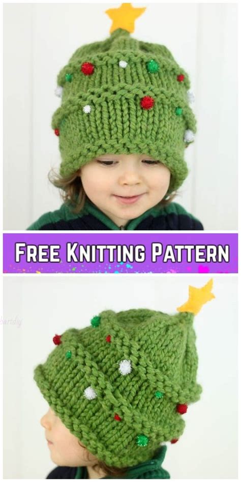 Knit Baby Christmas Tree HaFree Knitt ing Pattern By Gina Michele Baby Hat Knitting Patterns ...