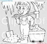 Miner Clipart Cave White Happy Outlined Illustration Royalty Drawing  sketch template