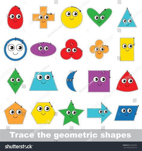 Kid Game Trace Learn Geometric Shapes: vector de stock (libre de ...