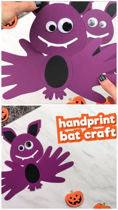 Handprint Bat Craft For Kids - #Bat #Craft #forkids #HANDPRINT #Kids ...