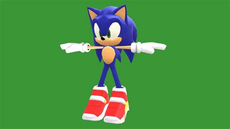 sonic adventure 2: sonic model remake (rigged) - Download Free 3D model ...