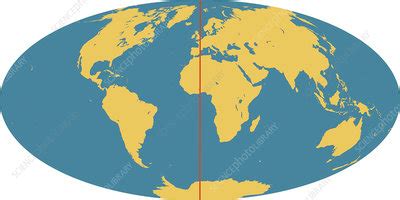 World Map with Prime Meridian - Stock Image - C025/3466 - Science Photo ...