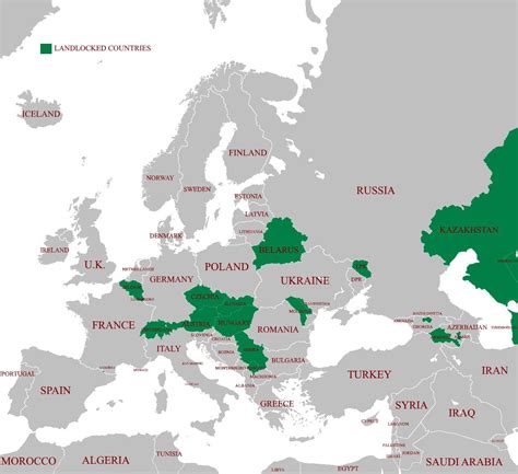 Landlocked European Countries : Maps