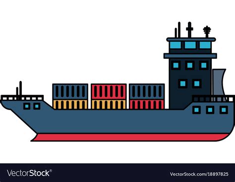 Freigther cargo ship Royalty Free Vector Image