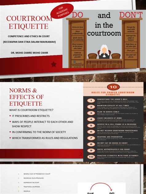 Courtroom Etiquette, Decorum Contempt of Court - Zamre | PDF | Contempt ...