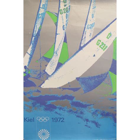 Original Vintage 1972 Munich Olympic Poster, Sailing | Chairish