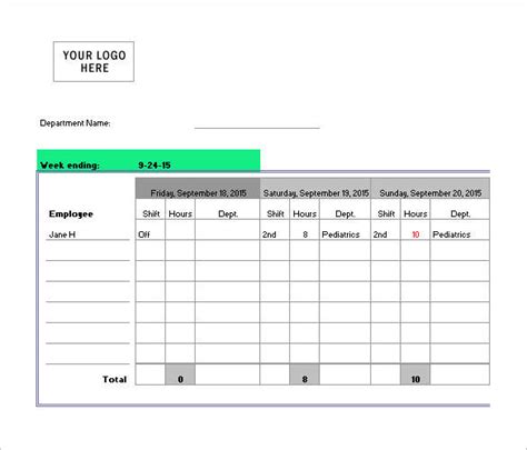 FREE 10+ Nursing Schedule Samples & Templates in PDF | MS Word | Excel