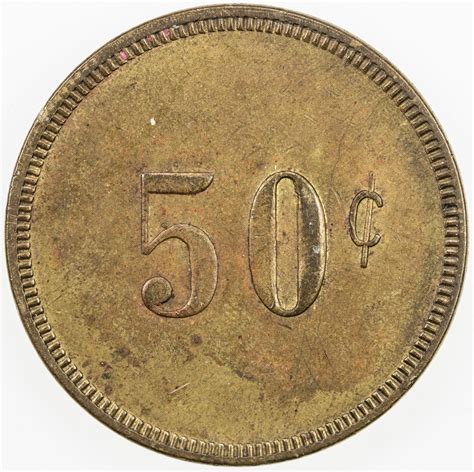 UNITED STATES: 50 cents token. AU