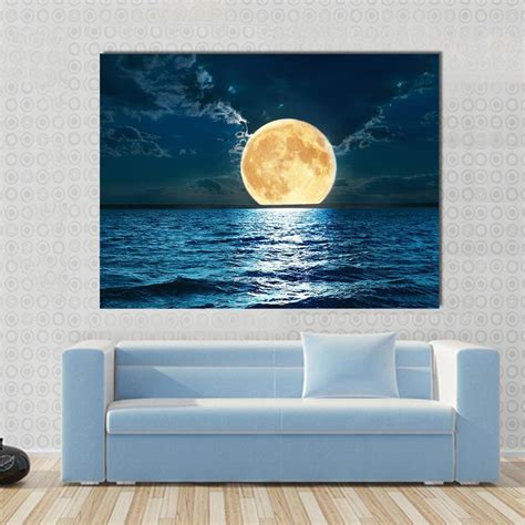 Moon Over Ocean Painting at PaintingValley.com | Explore collection of ...