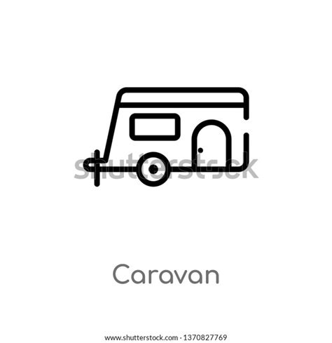 Outline Caravan Vector Icon Isolated Black Stock Vector (Royalty Free) 1370827769 | Shutterstock