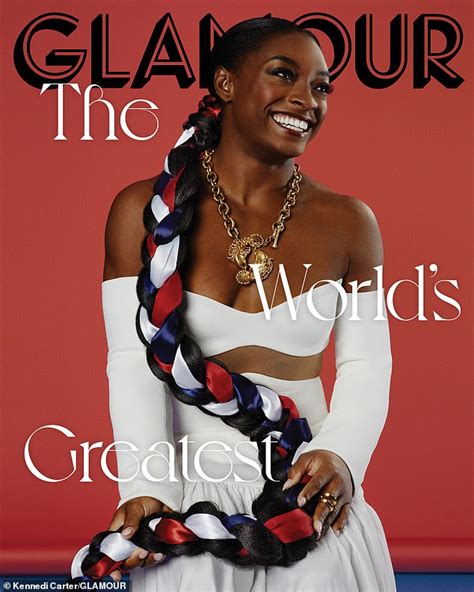 Olympic gymnast Simone Biles stuns in red, white, and blue on the cover ...