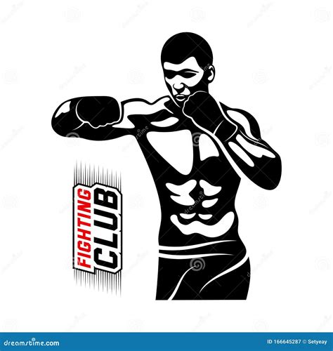 Fight Player Logo Design Vector, Boxing Logo Template, Muay Thai Kick ...