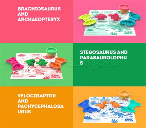 Wendy's Play-Doh Dinosaurs Kids Meal Toys Complete Set of 6 Toy Collection USA March May 2024