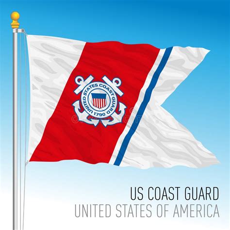 US Coast Guard flag, USA editorial stock image. Illustration of flag ...