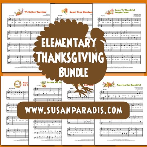 Thanksgiving Elementary Hymns Set - Susan Paradis Piano Teaching Resources