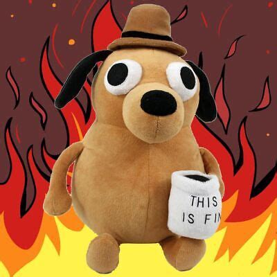 25CM THIS IS Fine Meme Dog Plush Coffee Cup Stuffed Plush Toy Kids Xmas ...