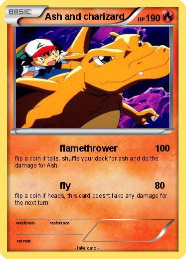 Pokémon Ash and charizard 4 4 - flamethrower - My Pokemon Card