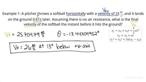 How to Solve for Final Velocity of a Projectile Launched Horizontally ...