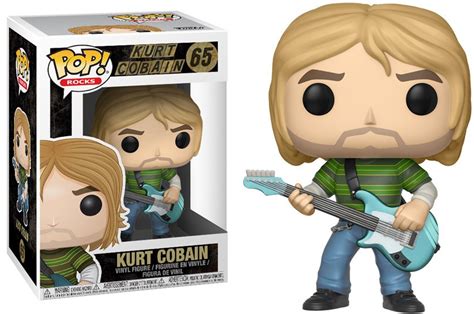 Funko Nirvana POP Rocks Kurt Cobain Vinyl Figure 65 Blue Guitar, Teen Spirit - ToyWiz