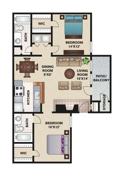 Floor Plans of Trinity Village Apartments in Dallas, TX