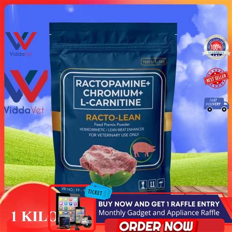 Viddavet - Racto Lean [1kg] Ractopamine+Chromium+L-Carnitine for swine pig livestock 1kilo ...