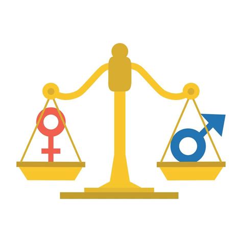 Gender equality concept. Gender symbols balancing in a scale. 16062648 Vector Art at Vecteezy