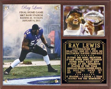 Ray Lewis #52 Baltimore Ravens Legend 2-Time Super Bowl Champ NFL Photo ...