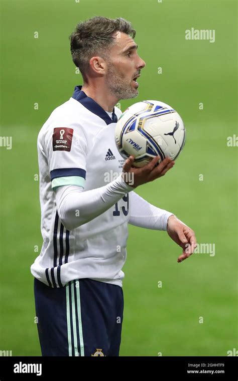 Michael Smith of Northern Ireland prepares to take a throw in during ...